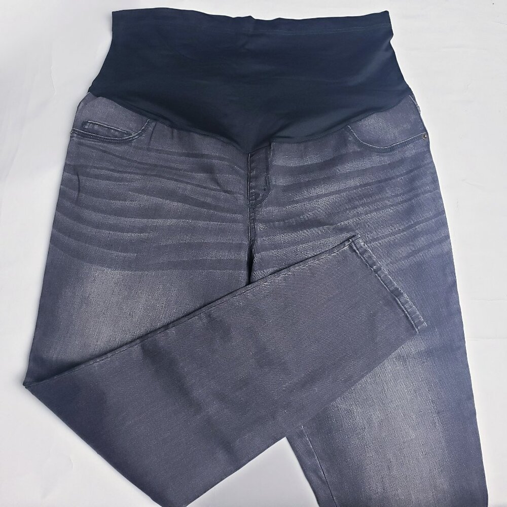 NWOT Liz Lange Maternity Distressed Jegging Jeans Sz 18 Faded Gray